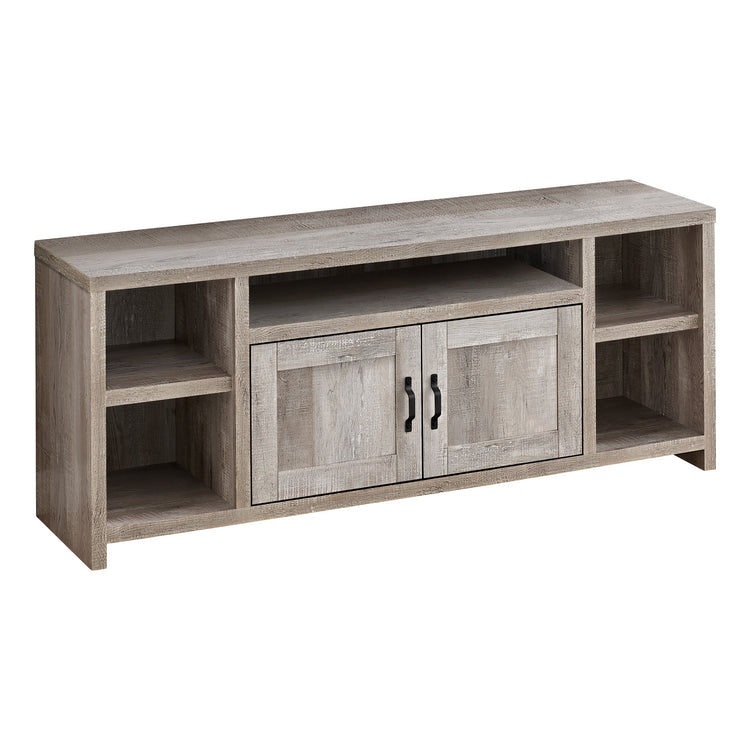 I 2742 Meuble Tv, 60 Pouces, Console, Centre De Divertissement Média, Unite De Rangement, Salon, Chambre À Coucher, Stratifié, Beige, Transitionnel - Simple Boutique