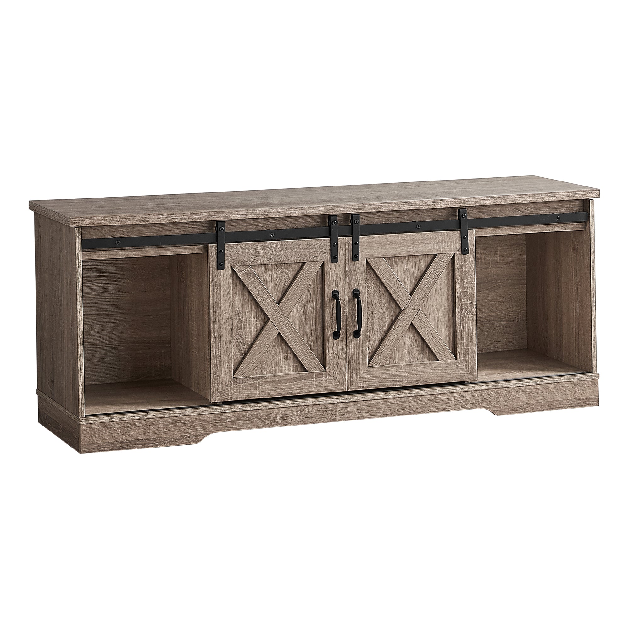 I 2746 Meuble Tv, 60 Pouces, Console, Centre De Divertissement Média, Unite De Rangement, Salon, Chambre À Coucher, Stratifié, Brun, Transitionnel - Simple Boutique