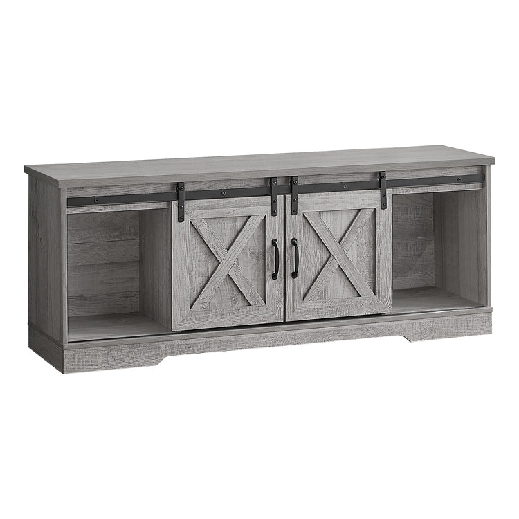 I 2747 Meuble Tv, 60 Pouces, Console, Centre De Divertissement Média, Unite De Rangement, Salon, Chambre À Coucher, Stratifié, Gris, Transitionnel - Simple Boutique