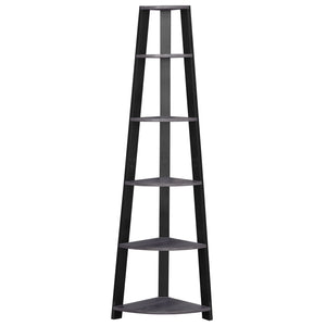 I 2750 Étagère À Livres, Étagère, Étagère, Coin, 5 Niveaux, 72"h, Bureau, Chambre À Coucher, Stratifié, Gris, Noir, Contemporain, Moderne - Simple Boutique