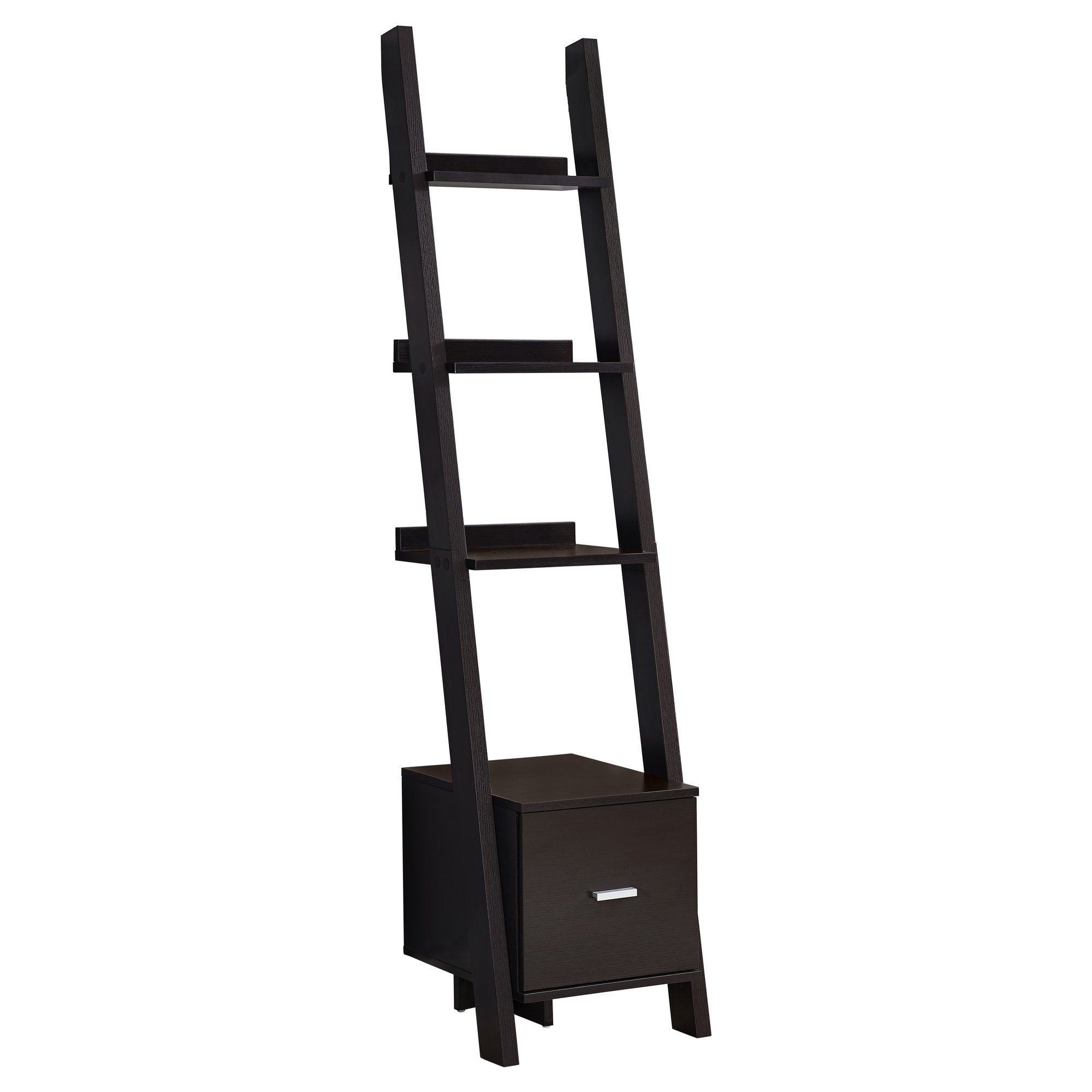 I 2765 Étagère À Livres, Étagère, Étagère, Coin, Échelle, 69"h, Bureau, Chambre À Coucher, Stratifié, Brun, Contemporain, Moderne - Simple Boutique