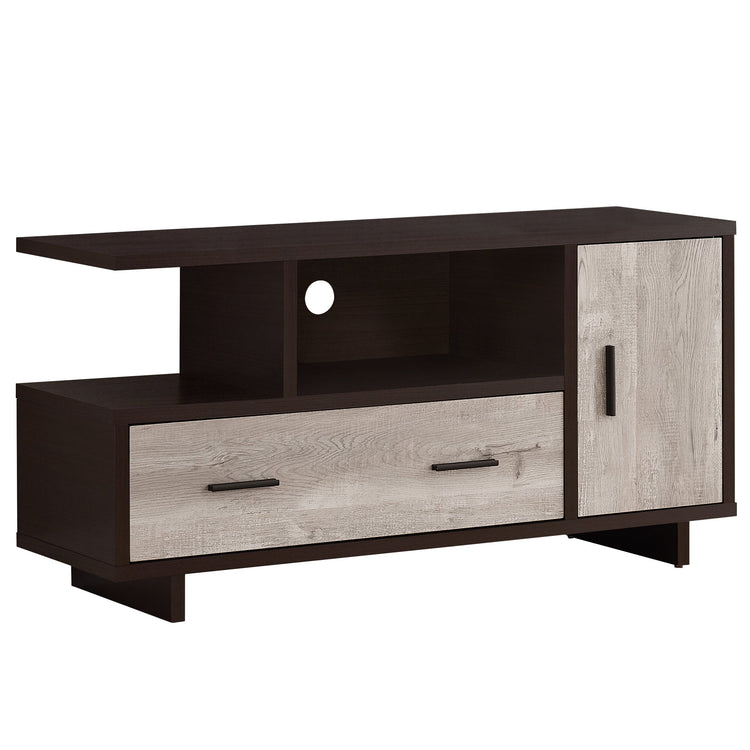 I 2805 Meuble Tv, 48 Pouces, Console, Centre De Divertissement Média, Unite De Rangement, Tiroirs, Salon, Chambre À Coucher, Stratifié, Brun, Contemporain, Moderne - Simple Boutique