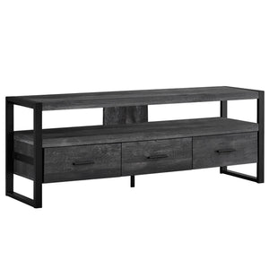 I 2823 Meuble Tv, 60 Pouces, Console, Centre De Divertissement Média, Tiroirs De Rangement, Salon, Chambre À Coucher, Métal, Stratifié, Noir, Contemporain, Moderne - Simple Boutique