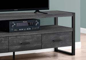 I 2823 Meuble Tv, 60 Pouces, Console, Centre De Divertissement Média, Tiroirs De Rangement, Salon, Chambre À Coucher, Métal, Stratifié, Noir, Contemporain, Moderne - Simple Boutique