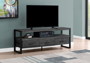I 2823 Meuble Tv, 60 Pouces, Console, Centre De Divertissement Média, Tiroirs De Rangement, Salon, Chambre À Coucher, Métal, Stratifié, Noir, Contemporain, Moderne - Simple Boutique