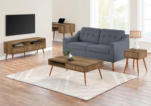 I 2836 Table A Café, Accent, Cocktail, Rectangulaire, Rangement, Salon, 44"l, Bois, Stratifié, Noyer, Mid Century - Simple Boutique