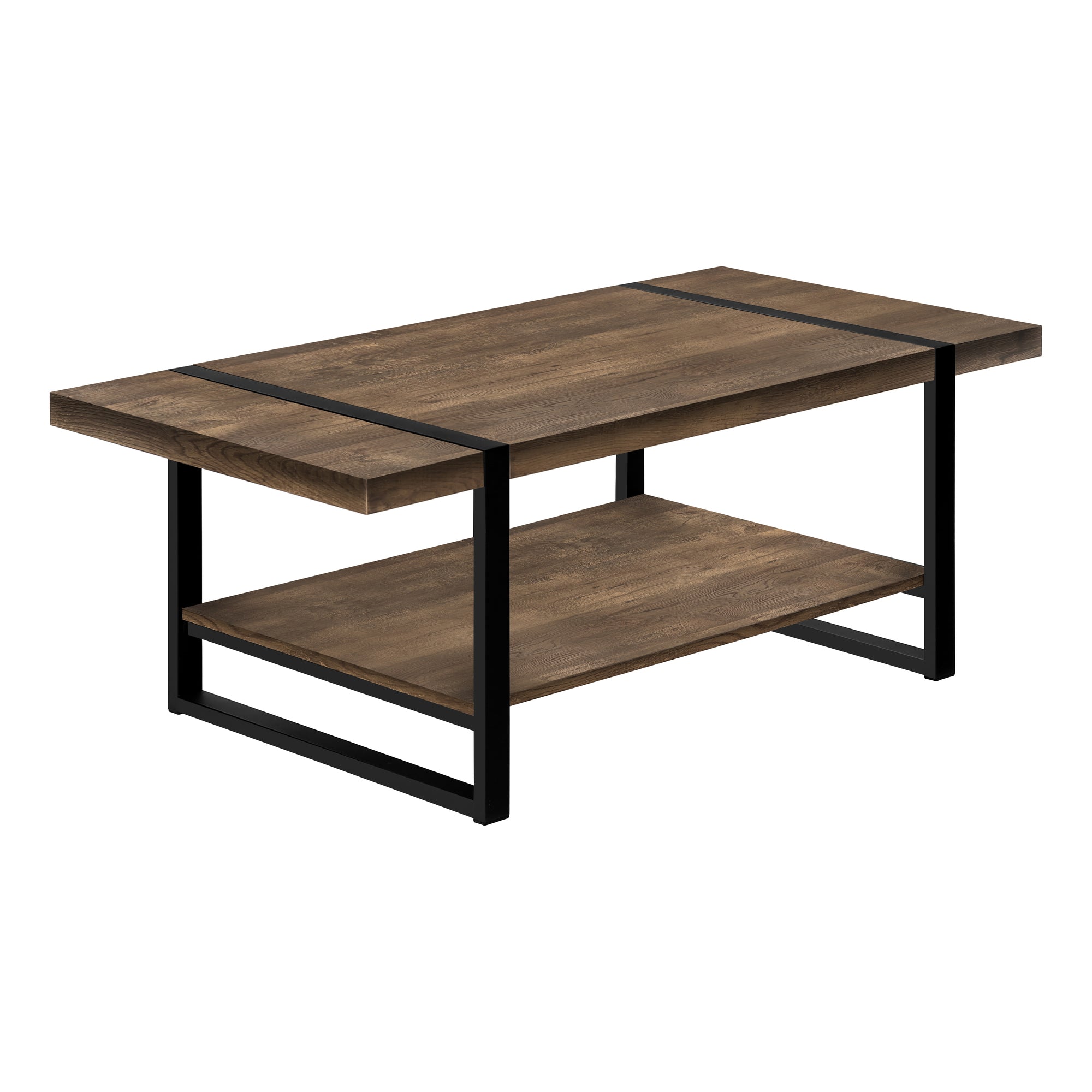 I 2850 Table A Café, Accent, Cocktail, Rectangulaire, Salon, 48"l, Métal, Stratifié, Brun, Noir, Contemporain, Moderne - Simple Boutique