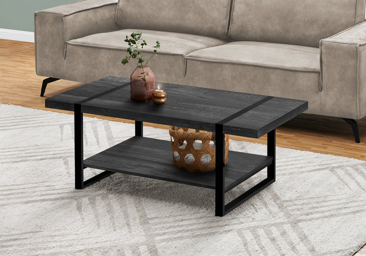 I 2860 Table A Café, Accent, Cocktail, Rectangulaire, Salon, 48"l, Métal, Stratifié, Noir, Contemporain, Moderne - Simple Boutique