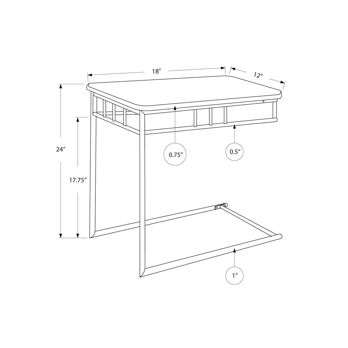I 3043 Table D'appoint, En Forme De C, Bout, Côté, Collation, Salon, Chambre À Coucher, Métal, Stratifié, D'aspect Marbre Brun, Contemporain, Moderne - Simple Boutique