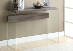 I 3055 Table D'appoint, Console, Entrée, Étroit, Sofa, Salon, Chambre À Coucher, Verre Trempé, Stratifié, Brun, Dégager, Contemporain, Moderne - Simple Boutique