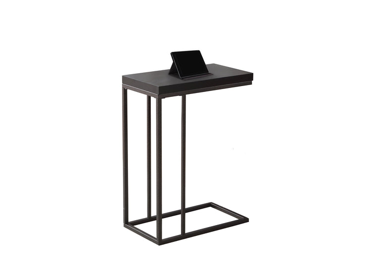 I 3088 Table D'appoint, En Forme De C, Bout, Côté, Collation, Salon, Chambre À Coucher, Métal, Stratifié, Brun, Contemporain, Moderne - Simple Boutique