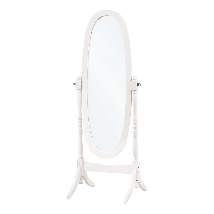 I 3102 Miroir, Toute La Longueur, Debout, Étage, 60" Ovale, Habillé, Chambre À Coucher, Bois, Blanc, Traditionnel - Simple Boutique