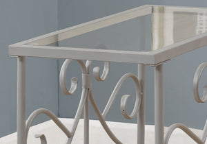 I 3106 Table D'appoint, Côté, Bout, Table De Nuit, Lampe, Salon, Chambre À Coucher, Métal, Verre Trempé, Gris, Dégager, Traditionnel - Simple Boutique