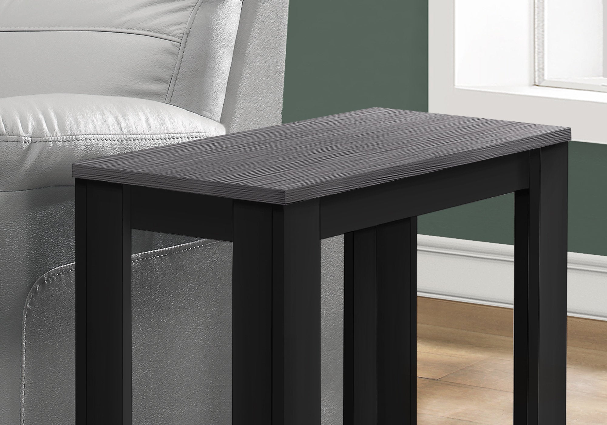 I 3134 Table D'appoint, Côté, Bout, Table De Nuit, Lampe, Salon, Chambre À Coucher, Stratifié, Noir, Gris, Transitionnel - Simple Boutique