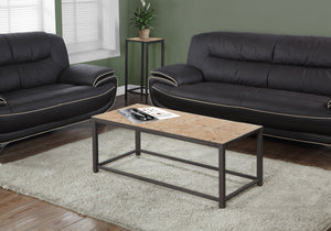 I 3160 Table A Café, Accent, Cocktail, Rectangulaire, Salon, 42" L, Métal, Tuile, Brun, Transitionnel - Simple Boutique