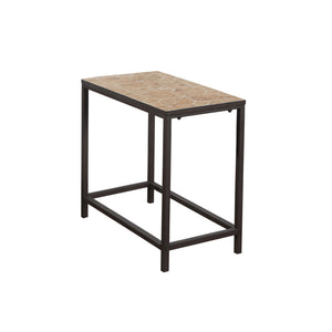 I 3163 Table D'appoint, Côté, Bout, Table De Nuit, Lampe, Salon, Chambre À Coucher, Métal, Tuile, Brun, Transitionnel - Simple Boutique