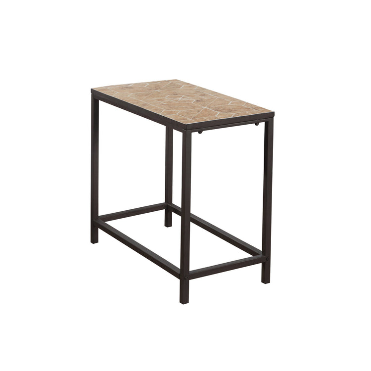 I 3163 Table D'appoint, Côté, Bout, Table De Nuit, Lampe, Salon, Chambre À Coucher, Métal, Tuile, Brun, Transitionnel - Simple Boutique