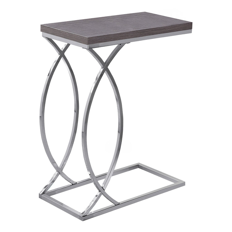 I 3187 Table D'appoint, En Forme De C, Bout, Côté, Collation, Salon, Chambre À Coucher, Métal, Stratifié, Gris, Chrome, Contemporain, Moderne - Simple Boutique