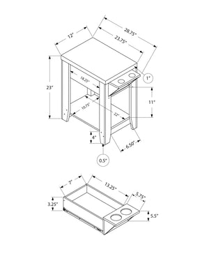 I 3198 Table D'appoint, Côté, Bout, Rangement, Lampe, Salon, Chambre À Coucher, Stratifié, Taupe Foncé, Transitionnel - Simple Boutique