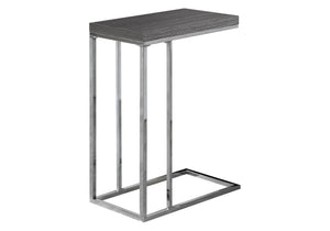I 3228 Table D'appoint, En Forme De C, Bout, Côté, Collation, Salon, Chambre À Coucher, Métal, Stratifié, Gris, Chrome, Contemporain, Moderne - Simple Boutique