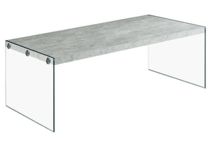 I 3230 Table A Café, Accent, Cocktail, Rectangulaire, Salon, 44"l, Verre Trempé, Stratifié, Gris, Dégager, Contemporain, Moderne - Simple Boutique