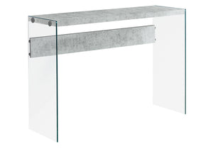 I 3232 Table D'appoint, Console, Entrée, Étroit, Sofa, Salon, Chambre À Coucher, Verre Trempé, Stratifié, Gris, Dégager, Contemporain, Moderne - Simple Boutique