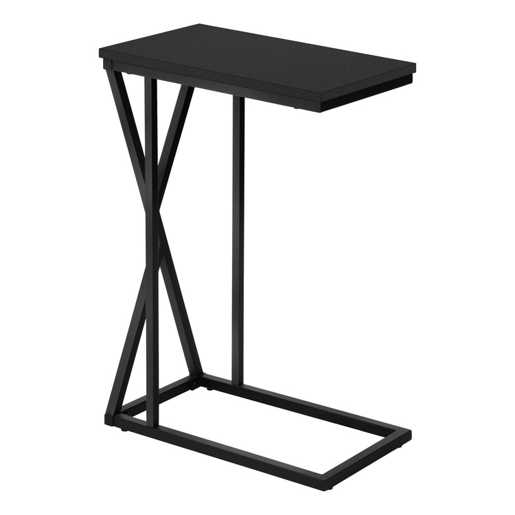 I 3247 Table D'appoint, En Forme De C, Bout, Côté, Collation, Salon, Chambre À Coucher, Métal, Stratifié, Noir, Contemporain, Moderne - Simple Boutique