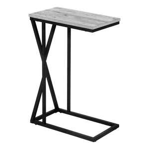 I 3248 Table D'appoint, En Forme De C, Bout, Côté, Collation, Salon, Chambre À Coucher, Métal, Stratifié, Gris, Noir, Contemporain, Moderne - Simple Boutique