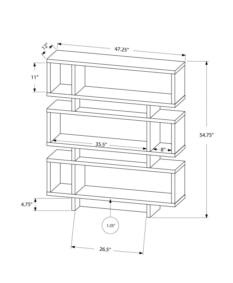 I 3251 Étagère À Livres, Étagère, Étagère, 4 Niveaux, 55"h, Bureau, Chambre À Coucher, Stratifié, Brun, Contemporain, Moderne - Simple Boutique