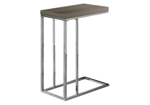 I 3253 Table D'appoint, En Forme De C, Bout, Côté, Collation, Salon, Chambre À Coucher, Métal, Stratifié, Brun, Chrome, Contemporain, Moderne - Simple Boutique