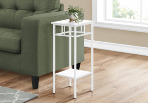 I 3279 Table D'appoint, Côté, Bout, Support Pour Plantes, Carré, Salon, Chambre À Coucher, Métal, Stratifié, Blanc, Contemporain, Moderne - Simple Boutique