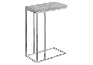 I 3372 Table D'appoint, En Forme De C, Bout, Côté, Collation, Salon, Chambre À Coucher, Métal, Stratifié, Gris, Chrome, Contemporain, Moderne - Simple Boutique