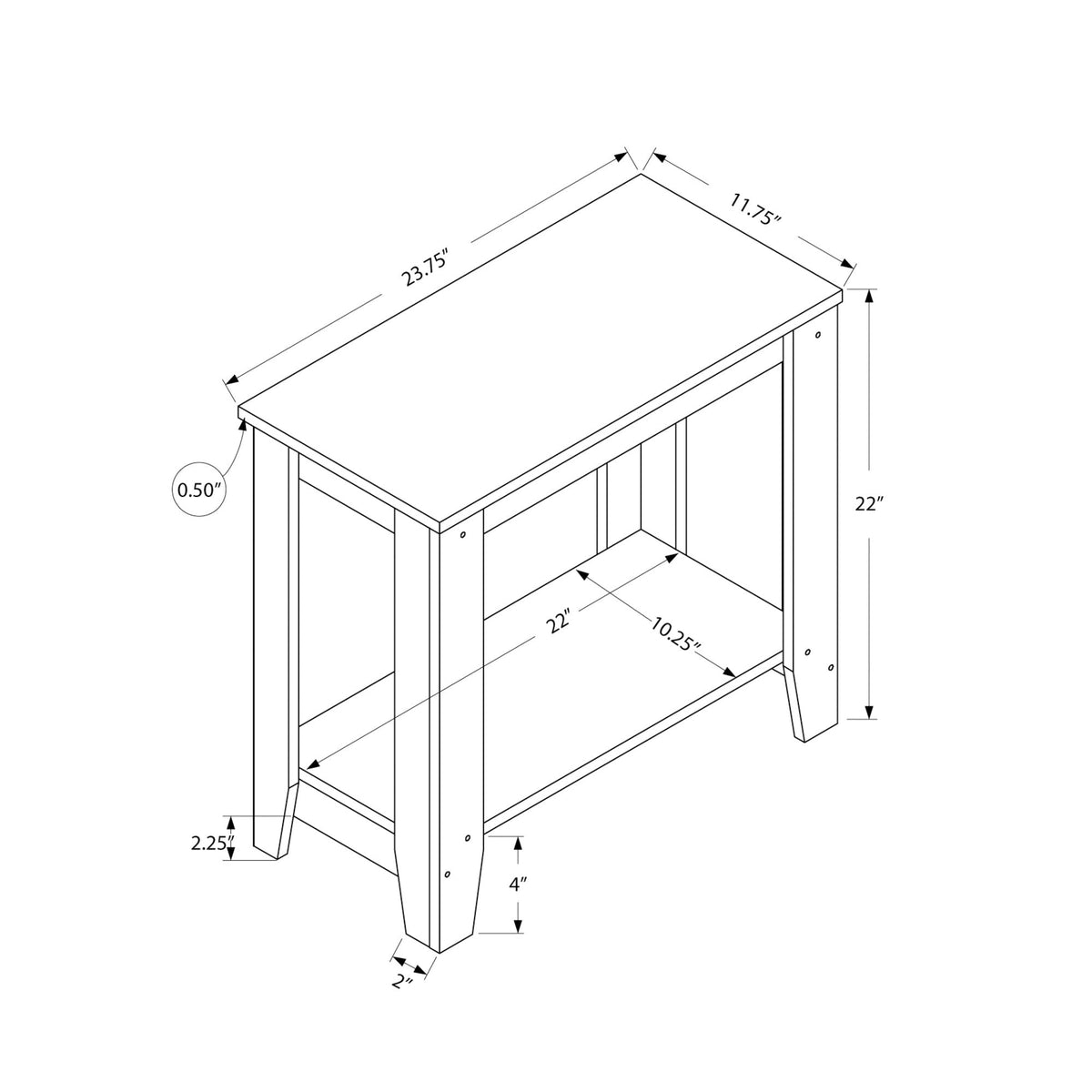 I 3380 Table D'appoint, Côté, Bout, Table De Nuit, Lampe, Salon, Chambre À Coucher, Stratifié, Gris, Contemporain, Moderne - Simple Boutique