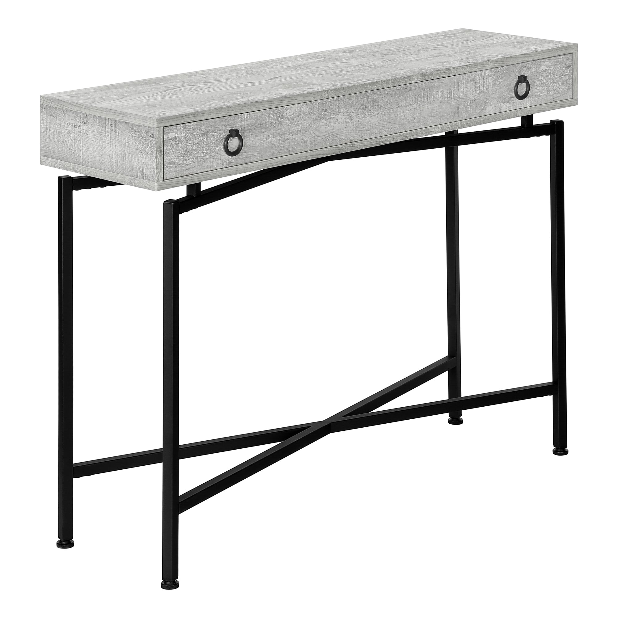 I 3454 Table D'appoint, Console, Entrée, Étroit, Sofa, Tiroir De Rangement, Salon, Chambre À Coucher, Métal, Stratifié, Gris, Noir, Contemporain, Moderne - Simple Boutique