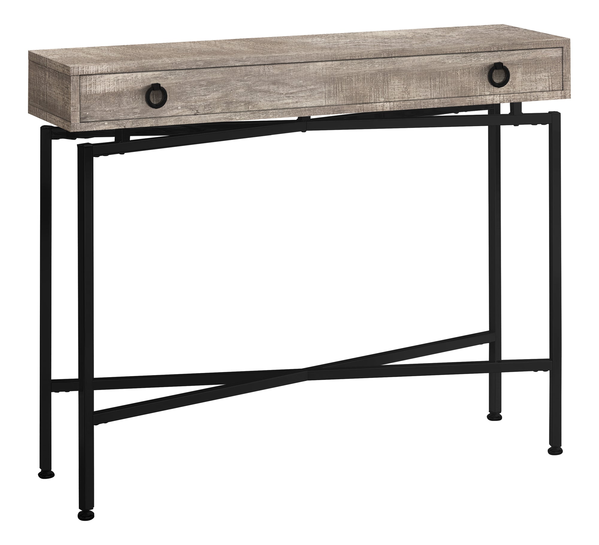 I 3455 Table D'appoint, Console, Entrée, Étroit, Sofa, Tiroir De Rangement, Salon, Chambre À Coucher, Métal, Stratifié, Beige, Noir, Contemporain, Moderne - Simple Boutique