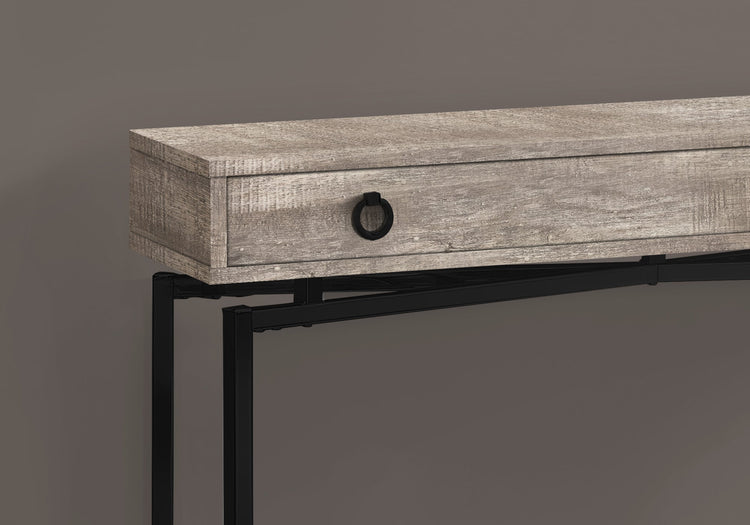 I 3455 Table D'appoint, Console, Entrée, Étroit, Sofa, Tiroir De Rangement, Salon, Chambre À Coucher, Métal, Stratifié, Beige, Noir, Contemporain, Moderne - Simple Boutique