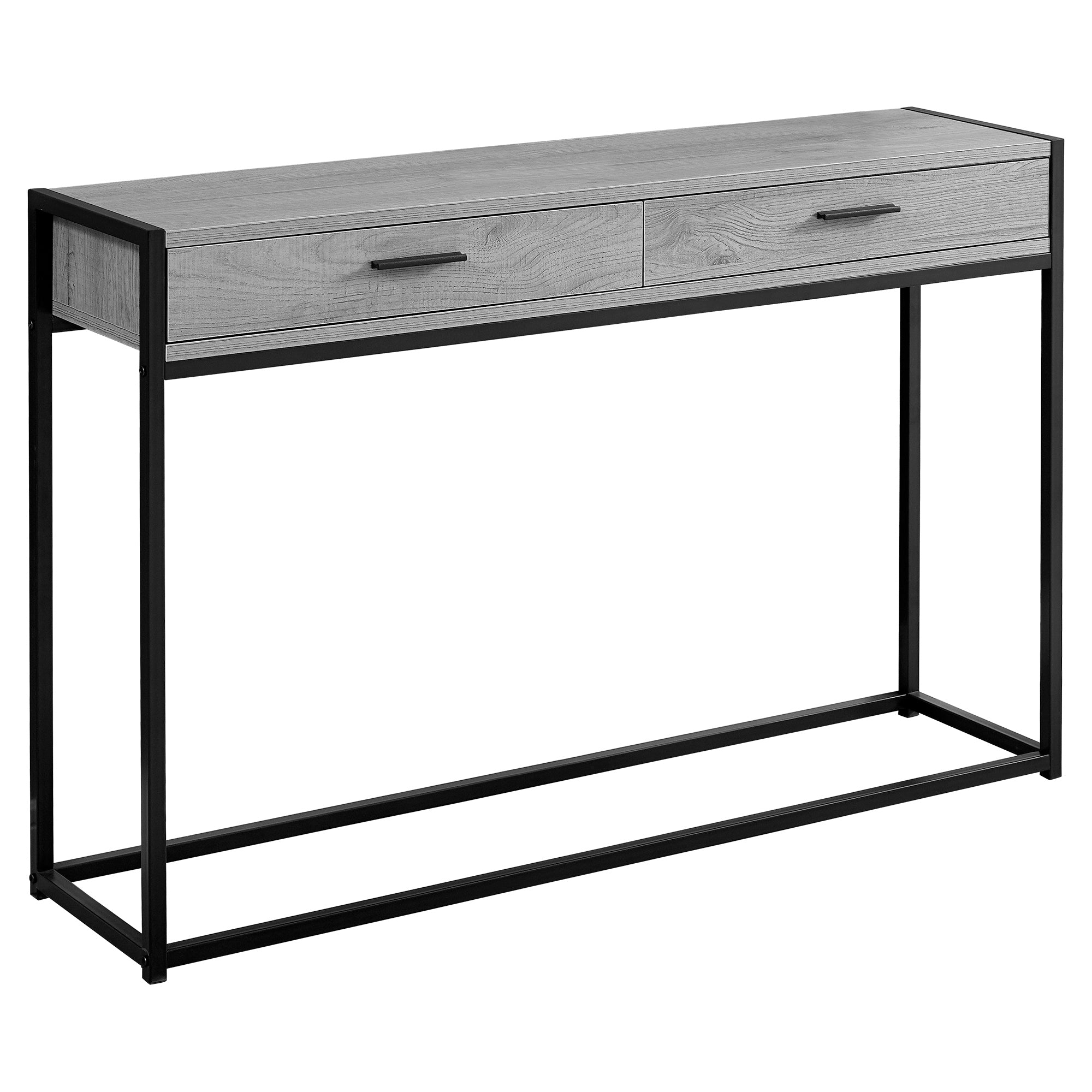 I 3510 Table D'appoint, Console, Entrée, Étroit, Sofa, Tiroir De Rangement, Salon, Chambre À Coucher, Métal, Stratifié, Gris, Noir, Contemporain, Moderne - Simple Boutique