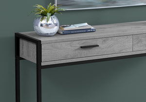 I 3510 Table D'appoint, Console, Entrée, Étroit, Sofa, Tiroir De Rangement, Salon, Chambre À Coucher, Métal, Stratifié, Gris, Noir, Contemporain, Moderne - Simple Boutique