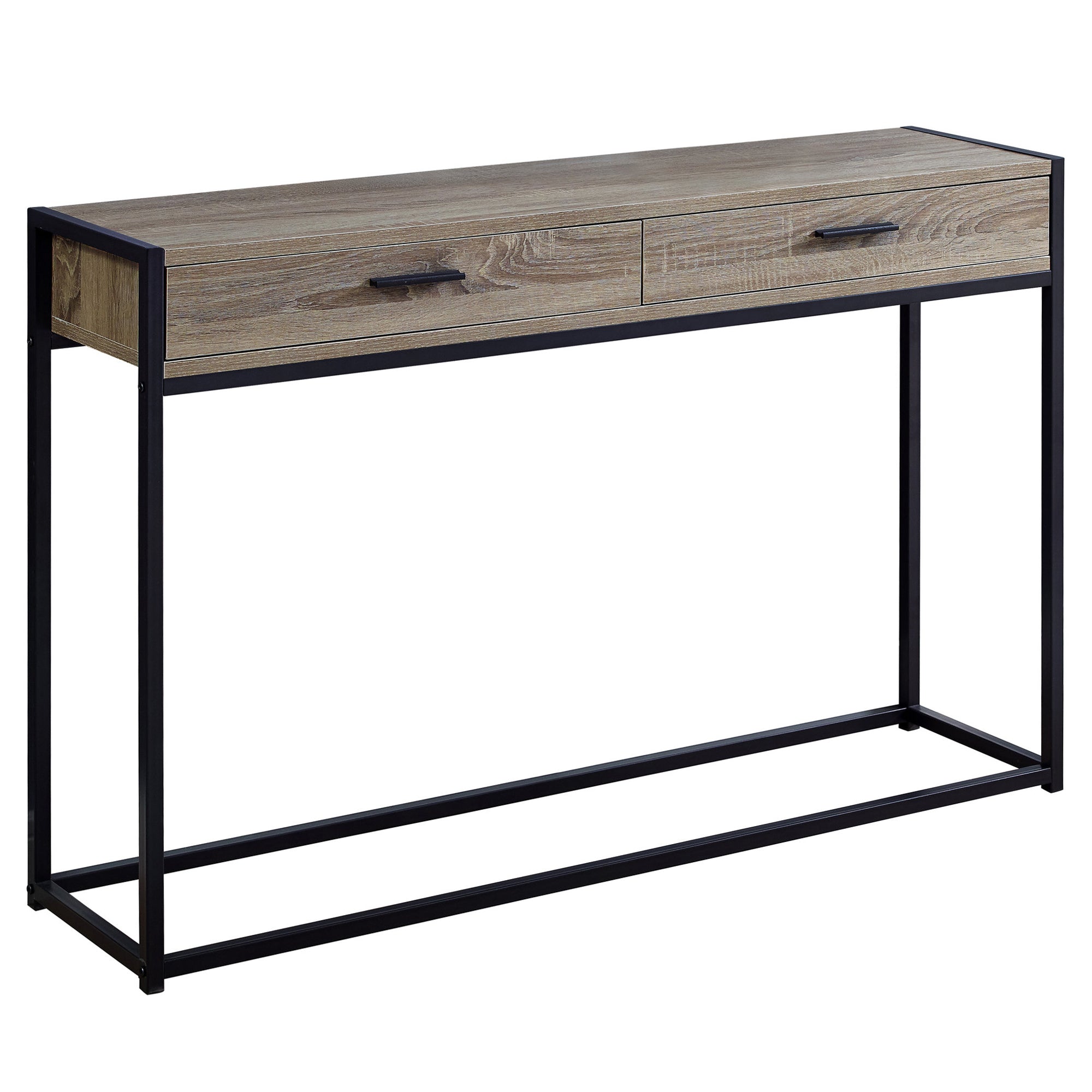I 3511 Table D'appoint, Console, Entrée, Étroit, Sofa, Tiroir De Rangement, Salon, Chambre À Coucher, Métal, Stratifié, Brun, Noir, Contemporain, Moderne - Simple Boutique