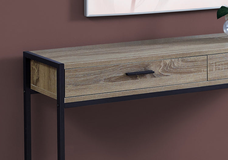 I 3511 Table D'appoint, Console, Entrée, Étroit, Sofa, Tiroir De Rangement, Salon, Chambre À Coucher, Métal, Stratifié, Brun, Noir, Contemporain, Moderne - Simple Boutique