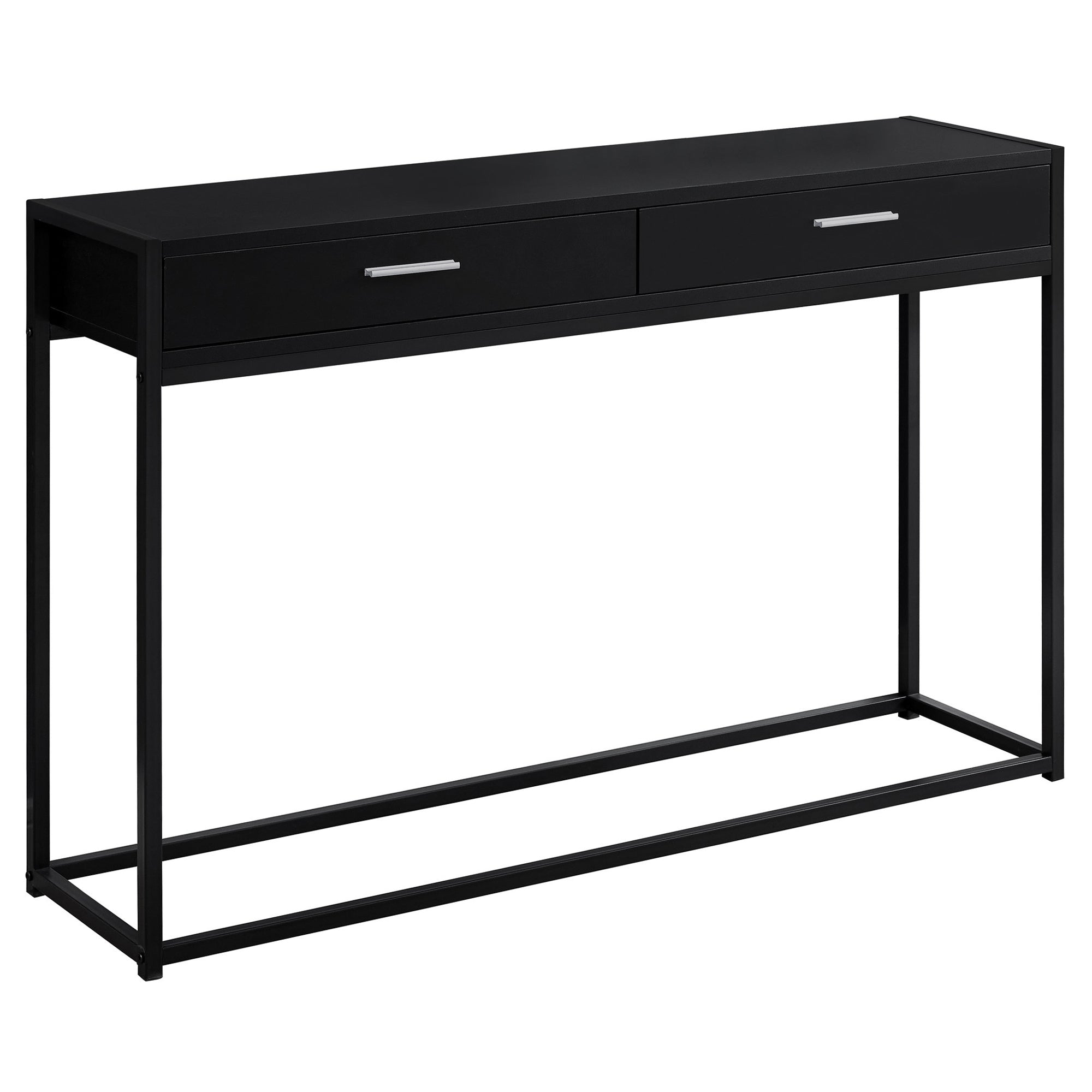 I 3512 Table D'appoint, Console, Entrée, Étroit, Sofa, Tiroir De Rangement, Salon, Chambre À Coucher, Métal, Stratifié, Noir, Contemporain, Moderne - Simple Boutique