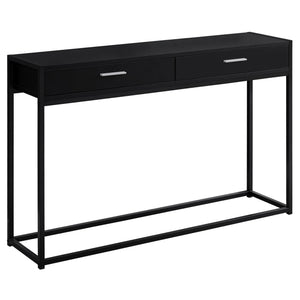 I 3512 Table D'appoint, Console, Entrée, Étroit, Sofa, Tiroir De Rangement, Salon, Chambre À Coucher, Métal, Stratifié, Noir, Contemporain, Moderne - Simple Boutique