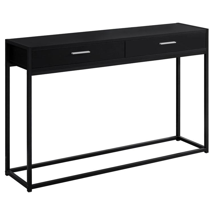 I 3512 Table D'appoint, Console, Entrée, Étroit, Sofa, Tiroir De Rangement, Salon, Chambre À Coucher, Métal, Stratifié, Noir, Contemporain, Moderne - Simple Boutique