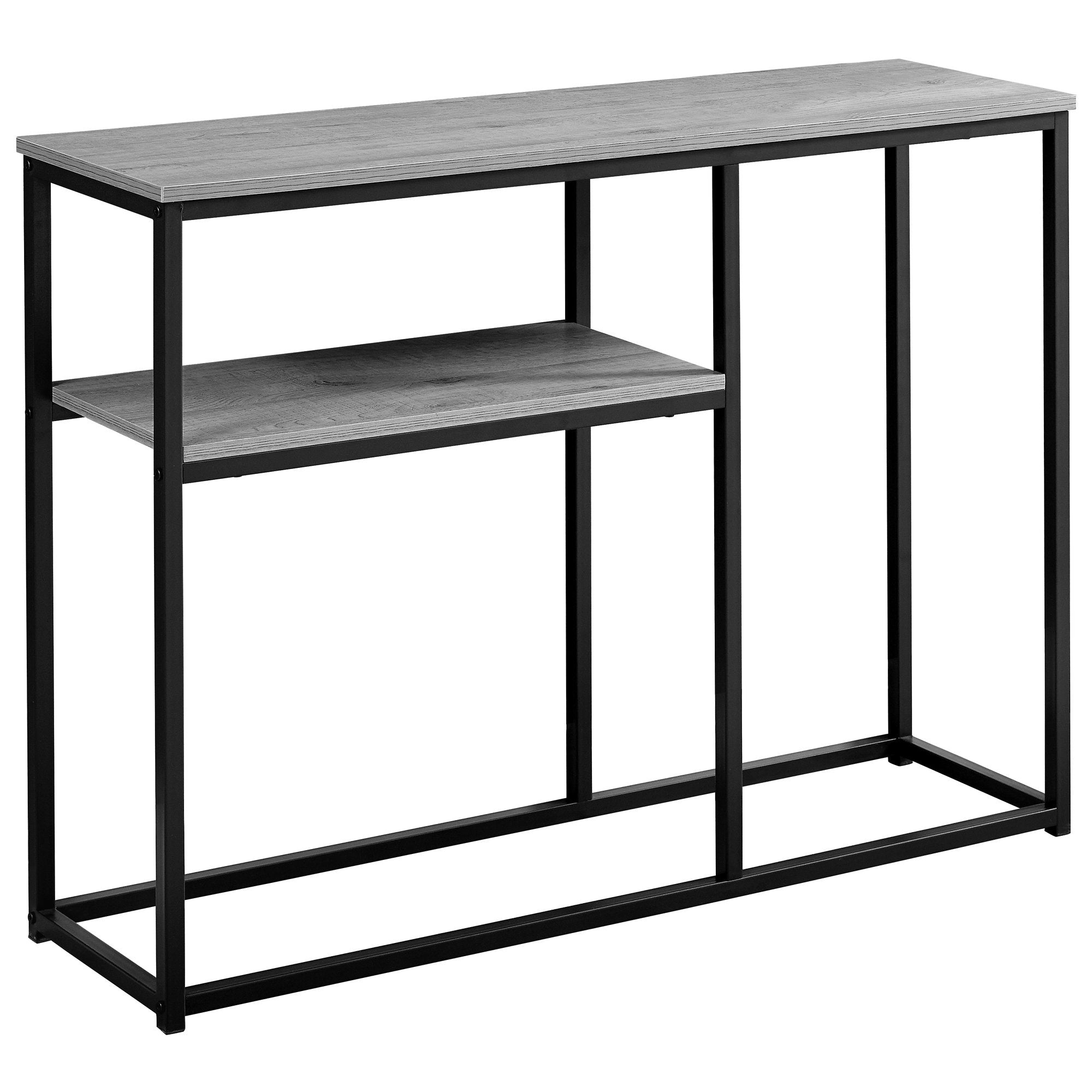 I 3514 Table D'appoint, Console, Entrée, Étroit, Sofa, Salon, Chambre À Coucher, Métal, Stratifié, Gris, Noir, Contemporain, Moderne - Simple Boutique