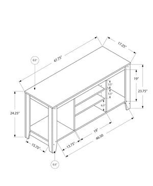 I 3528 Meuble Tv, 48 Pouces, Console, Centre De Divertissement Média, Étagères De Rangement, Salon, Chambre À Coucher, Stratifié, Brun, Contemporain, Moderne - Simple Boutique