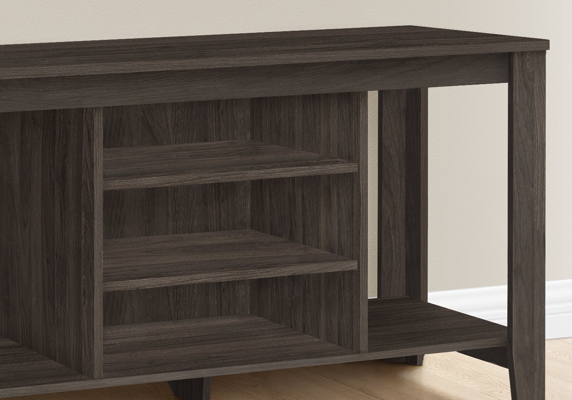 I 3567 Meuble Tv, 48 Pouces, Console, Centre De Divertissement Média, Étagères De Rangement, Salon, Chambre À Coucher, Stratifié, Brun, Contemporain, Moderne - Simple Boutique