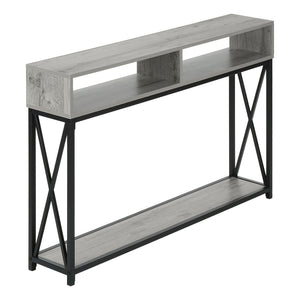 I 3572 Table D'appoint, Console, Entrée, Étroit, Sofa, Salon, Chambre À Coucher, Métal, Stratifié, Gris, Noir, Contemporain, Moderne - Simple Boutique