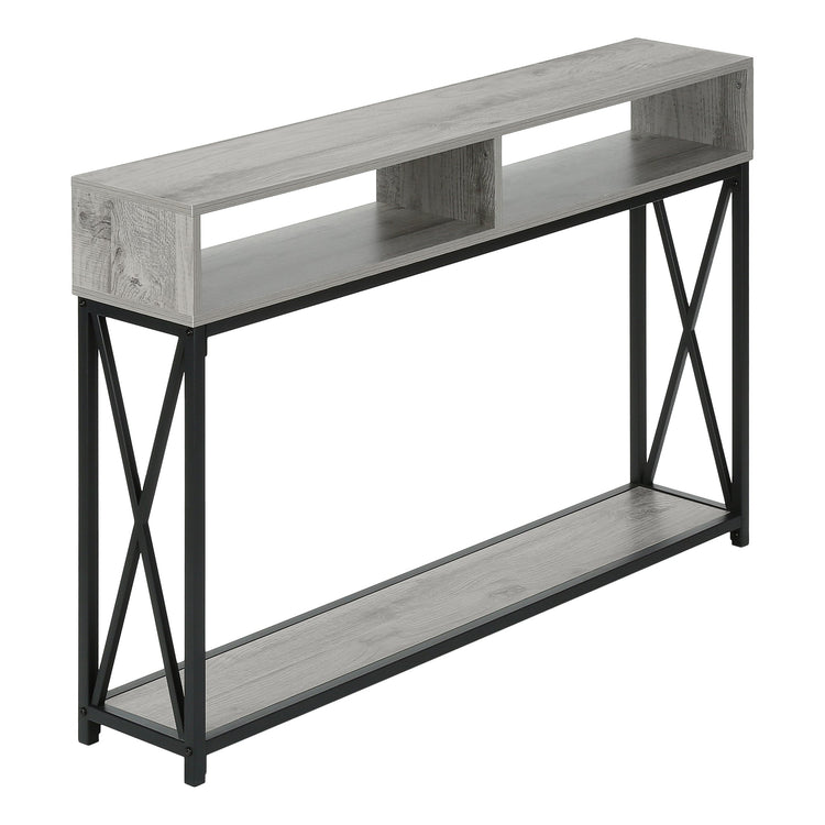 I 3572 Table D'appoint, Console, Entrée, Étroit, Sofa, Salon, Chambre À Coucher, Métal, Stratifié, Gris, Noir, Contemporain, Moderne - Simple Boutique