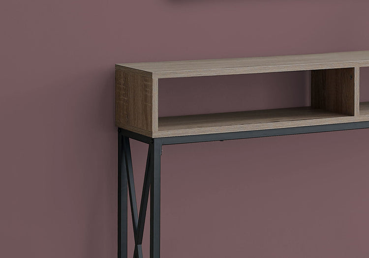 I 3573 Table D'appoint, Console, Entrée, Étroit, Sofa, Salon, Chambre À Coucher, Métal, Stratifié, Brun, Noir, Contemporain, Moderne - Simple Boutique