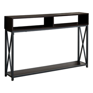 I 3574 Table D'appoint, Console, Entrée, Étroit, Sofa, Salon, Chambre À Coucher, Métal, Stratifié, Brun, Noir, Contemporain, Moderne - Simple Boutique